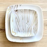"Subtle Square Dinnerware Set | Wood & Wood" - Wedding Serving and Dining Accessories in white by Prêt-à-PartyNY