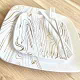 "Subtle Square Dinnerware Set | Wood & Wood" - Wedding Serving and Dining Accessories in white by Prêt-à-PartyNY