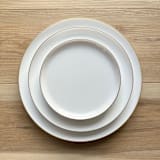 "Mod Scandi Dinnerware Set | White & Brushed Gold" - Wedding Serving and Dining Accessories in white by Prêt-à-PartyNY
