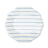 "Cobalt Frenchie Stripes Large Plates" - Wedding Serving and Dining Accessories in blue by Jollity and Co
