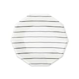 "Ink Frenchie Striped Small Plates - Set of 8" - Wedding Serving and Dining Accessories in black by Jollity and Co