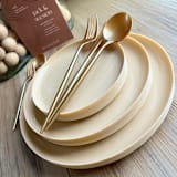 "Mod Scandi Dinnerware Set | Barely" - Wedding Serving and Dining Accessories in beige by Prêt-à-PartyNY
