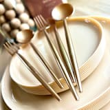 "Mod Scandi Dinnerware Set | Barely" - Wedding Serving and Dining Accessories in beige by Prêt-à-PartyNY