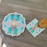 "Monet's Garden Green Cocktail Plates, Set of 10" - Wedding Serving and Dining Accessories in green by Laura Park