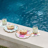 "Monet's Garden Green Cocktail Plates, Set of 10" - Wedding Serving and Dining Accessories in green by Laura Park