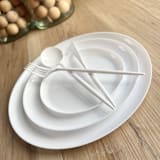 "Mod Scandi Dinnerware Set | White" - Wedding Serving and Dining Accessories in white by Prêt-à-PartyNY