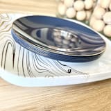"Subtle Square Dinnerware Set | Wood & Gilded Ink" - Wedding Serving and Dining Accessories in white by Prêt-à-PartyNY