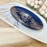 "Subtle Square Dinnerware Set | Wood & Gilded Ink" - Wedding Serving and Dining Accessories in white by Prêt-à-PartyNY