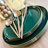 "Mod Scandi Dinnerware Set | Greenery & Brushed Gold" - Wedding Serving and Dining Accessories in green by Prêt-à-PartyNY