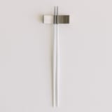 "LUNA CHOPSTICKS // SET IN WHITE + SILVER" - Wedding Serving and Dining Accessories in white by borrowed BLU