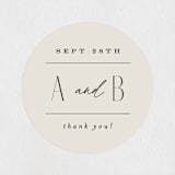 "Moderne" - Wedding Favor Stickers in Graphite by Everett Paper Goods - Front