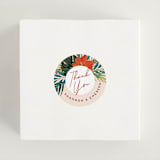 "Tropical Oasis" - Wedding Favor Stickers in Coral by Joanna Griffin - In use