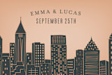 "Big City - Atlanta" - Wedding Favor Stickers in Georgia Peach by Hooray Creative - In use