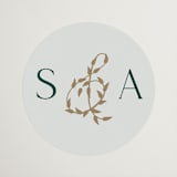 "Mountaintop" - Wedding Favor Stickers in Evergreen by Paper Sun Studio - Front