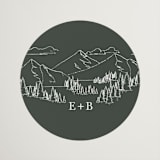 "Peaks" - Wedding Favor Stickers in Hunter by Sarah Brown - Front