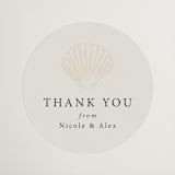 "Simple Seashell" - Wedding Favor Stickers in Sand by Hannah Bowman - Front