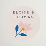 "Blossoms Abound" - Wedding Favor Stickers in Cobalt by Genna Blackburn - Front