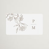 "Monogrammed" - Wedding Favor Stickers in Taupe by Chris Griffith - Front