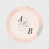"Marbled Arch" - Wedding Favor Stickers in Peach by Anna Elder - Front