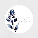 "A Wedding Watercolor" - Wedding Favor Stickers in Cornflower by Chris Griffith - Front