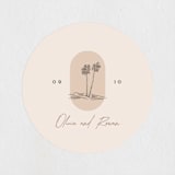 "Sunset Beach" - Wedding Favor Stickers in Sand by Owl and Toad - Front