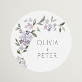 "Sweeping Vine" - Wedding Favor Stickers in Periwinkle by Itsy Belle Studio - Front