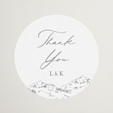 "Mountainview" - Wedding Favor Stickers in Pewter by Sarah Brown - Front