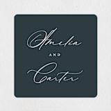 "Modern Vintage" - Wedding Favor Stickers in Jade by Emily Betts - Front