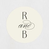 "Elegant Type" - Wedding Favor Stickers in Cream by Louise Kay - Front