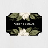 "Vintage Print" - Wedding Favor Stickers in Licorice by GeekInk Design - Front