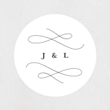 "Beyond Words" - Wedding Favor Stickers in Snow by Kimberly FitzSimons - Front