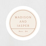 "Modern Ticket" - Wedding Favor Stickers in Rust by Alethea and Ruth - Front