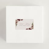 "Dried Floral Wreath" - Wedding Favor Stickers in Cabernet by Erin Deegan - In use