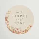 "Falling Foliage" - Wedding Favor Stickers in Stone by Robert and Stella - Front