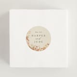 "Falling Foliage" - Wedding Favor Stickers in Stone by Robert and Stella - In use