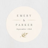 "Lakefront" - Wedding Favor Stickers in Natural by Robert and Stella - Front