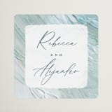 "Tidal Wave" - Wedding Favor Stickers in Aqua by Hooray Creative - Front