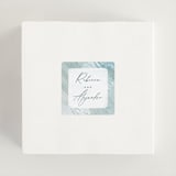 "Tidal Wave" - Wedding Favor Stickers in Aqua by Hooray Creative - In use