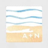 "Painted Sea" - Wedding Favor Stickers in Sea by Laura Condouris - Front