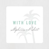 "Passport" - Wedding Favor Stickers in Seafoam by Sarah Curry - Front