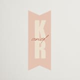 "Typographical Poster" - Wedding Favor Stickers in Blush by Stacey Day - Front