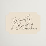 "French Whimsy Script" - Wedding Favor Stickers in Champagne by Wallace Design Co. - Front