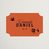 "Bold and Demure" - Wedding Favor Stickers in Amaro by Claire - Front