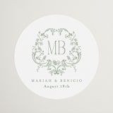 "Eternal Grace" - Wedding Favor Stickers in Leaf by Sherley Ferreira - Front