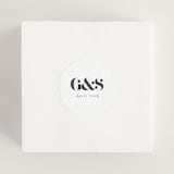 "monogram square" - Wedding Favor Stickers in Charcoal by Lori Wemple - In use