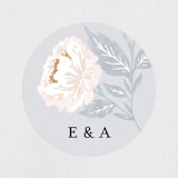 "Peony Floral Frame" - Wedding Favor Stickers in Cornflower by Alethea and Ruth - Front