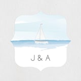 "Set Sail" - Wedding Favor Stickers in Mediterranean by Sarah Brown - Front