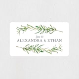 "Simple Sprigs" - Wedding Favor Stickers in Golden by Erin Deegan - Front