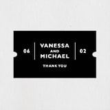 "Desenfadado" - Wedding Favor Stickers in Black Ink by Aspacia Kusulas - Front