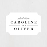 "At Last" - Wedding Favor Stickers in Onyx by Lauren Chism - Front